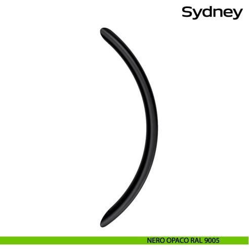 Maniglione in acciaio per porta curvo Sydney Reguitti Inox - nero opaco RAL 9005