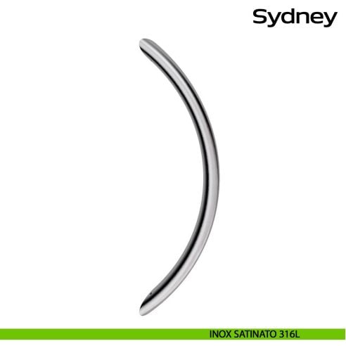 Maniglione in acciaio per porta curvo Sydney Reguitti Inox - inox satinato 316L