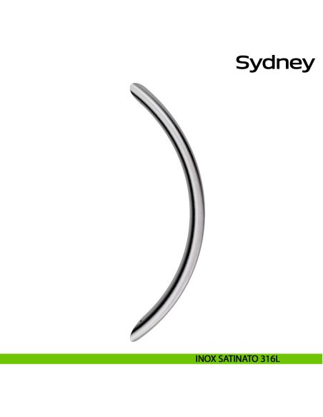 Maniglione in acciaio per porta curvo Sydney Reguitti Inox - inox satinato 316L