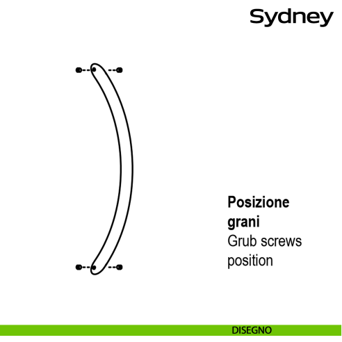 Maniglione in acciaio per porta curvo Sydney Reguitti Inox DISEGNO
