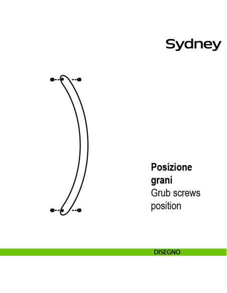 Maniglione in acciaio per porta curvo Sydney Reguitti Inox DISEGNO