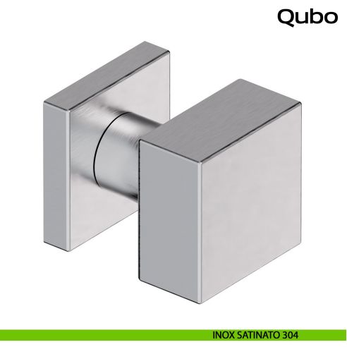 Pomolo fisso quadrato 50x50 in acciaio per porta Qubo Reguitti Inox - inox satinato 304