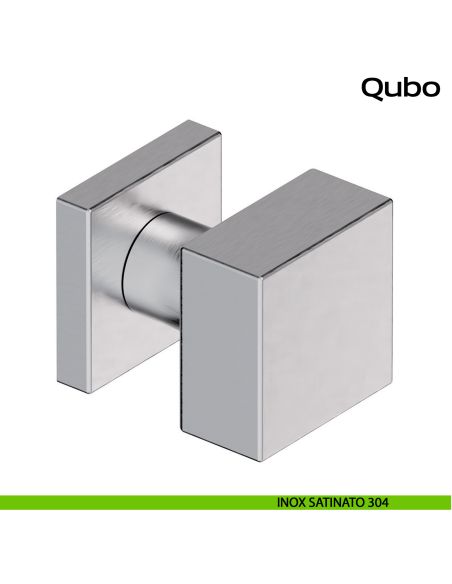 Pomolo fisso quadrato 50x50 in acciaio per porta Qubo Reguitti Inox - inox satinato 304