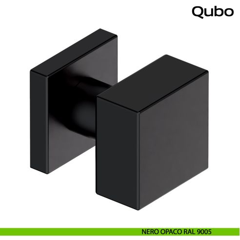 Pomolo fisso quadrato 50x50 in acciaio per porta Qubo Reguitti Inox - nero opaco RAL 9005