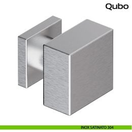 Pomolo fisso quadro 60x60 in acciaio per porta Qubo Reguitti Inox 2