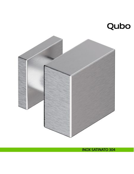 Pomolo fisso quadro 60x60 in acciaio per porta Qubo Reguitti Inox - inox satinato 304
