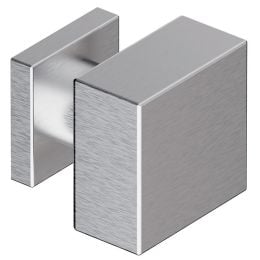 Pomolo fisso quadro 60x60 in acciaio per porta Qubo Reguitti Inox