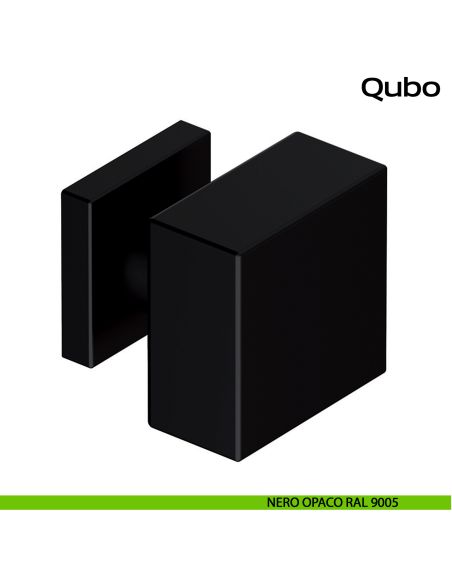 Pomolo fisso quadro 60x60 in acciaio per porta Qubo Reguitti Inox - nero opaco RAL 9005