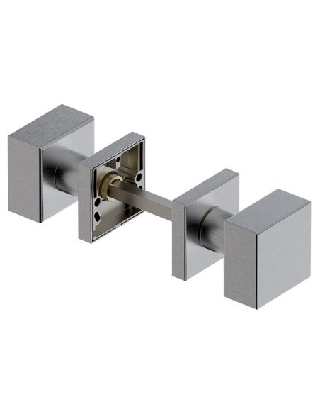 Pomolo girevole quadrato in acciaio per porta Qubo Reguitti Inox