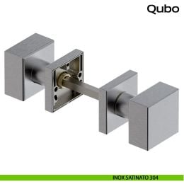 Pomolo girevole quadrato in acciaio per porta Qubo Reguitti Inox 2