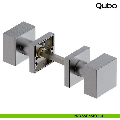 Pomolo girevole quadrato in acciaio per porta Qubo Reguitti Inox - inox satinato 304