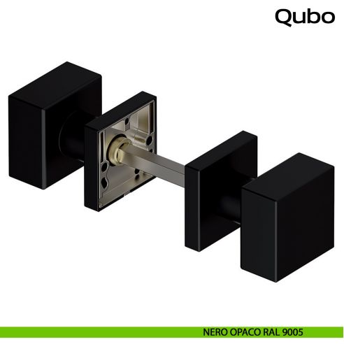 Pomolo girevole quadrato in acciaio per porta Qubo Reguitti Inox - nero opaco RAL 9005