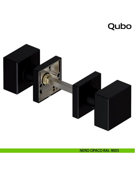 Pomolo girevole quadrato in acciaio per porta Qubo Reguitti Inox - nero opaco RAL 9005