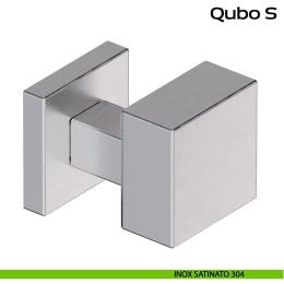 Pomolo fisso zancato 50x50 in acciaio per porta Qubo S Reguitti Inox 2
