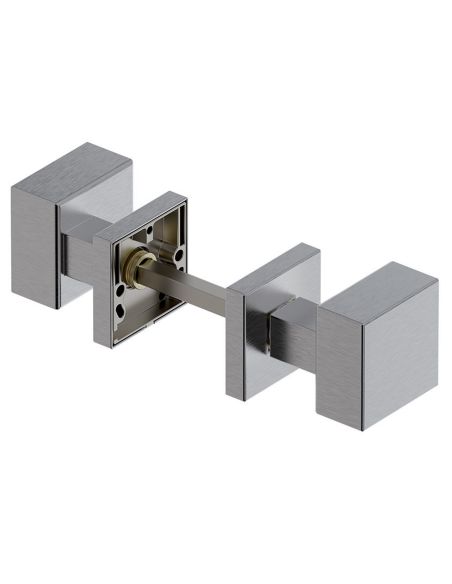 Pomolo girevole spostato in acciaio per porta Qubo S Reguitti Inox