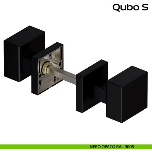 Pomolo girevole spostato in acciaio per porta Qubo S Reguitti Inox - NERO OPACO RAL 9005