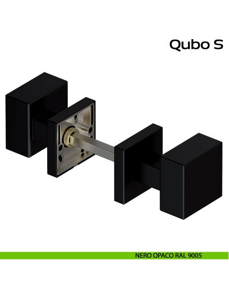 Pomolo girevole spostato in acciaio per porta Qubo S Reguitti Inox - NERO OPACO RAL 9005
