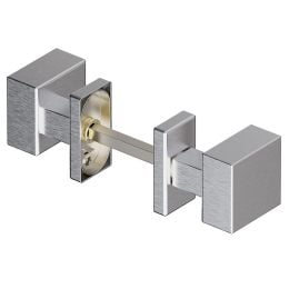 Pomolo girevole zancato in acciaio per porta Qubo S Reguitti Inox