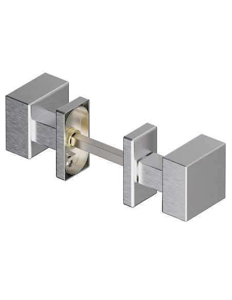 Pomolo girevole zancato in acciaio per porta Qubo S Reguitti Inox