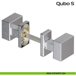 Pomolo girevole zancato in acciaio per porta Qubo S Reguitti Inox 2