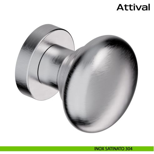 Pomolo fisso in acciaio per porta Attival Reguitti Inox - inox satinato 304