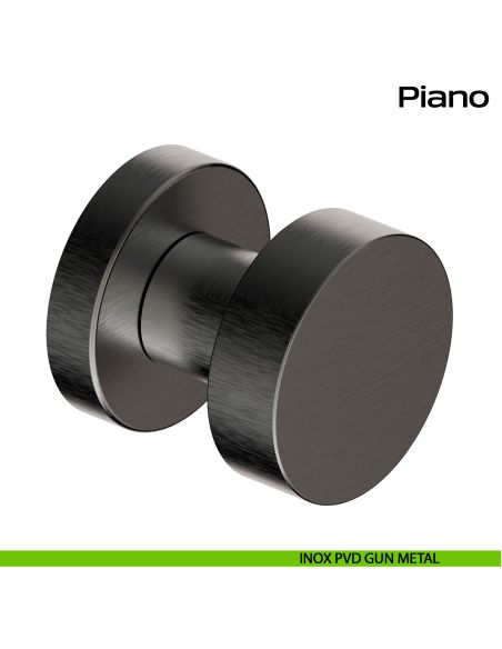Pomolo fisso in acciaio per porta Piano Reguitti Inox - INOX PVD GUN METAL