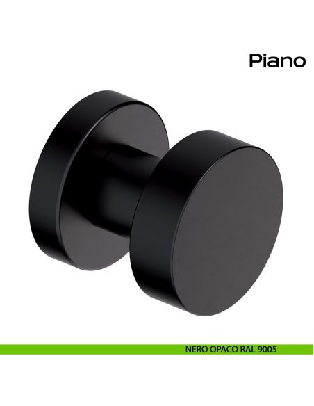 Pomolo fisso in acciaio per porta Piano Reguitti Inox - nero opaco RAL 9005