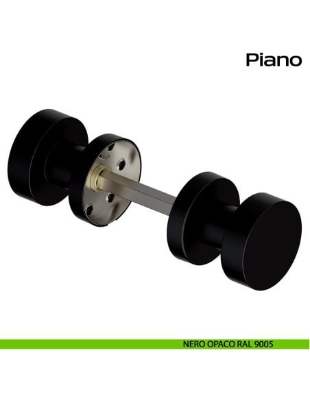 Pomolo girevole in acciaio per porta Piano Reguitti Inox - nero opaco RAL 9005