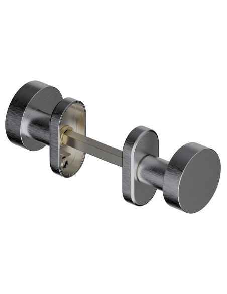 Pomolo girevole in acciaio per porta Piano S Reguitti Inox rosetta ovale