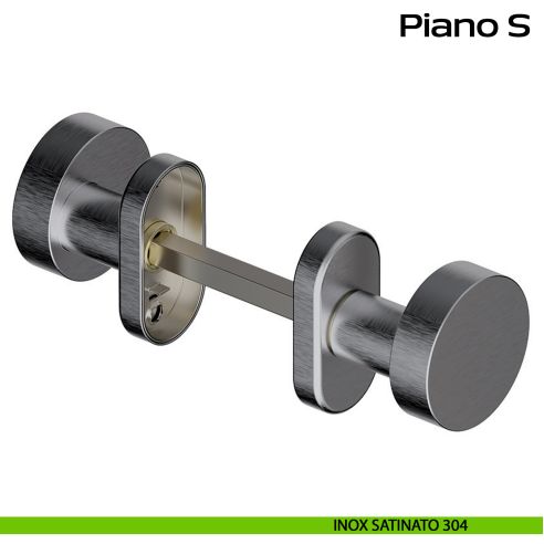 Pomolo girevole in acciaio per porta Piano S Reguitti Inox rosetta ovale - inox satinato 304