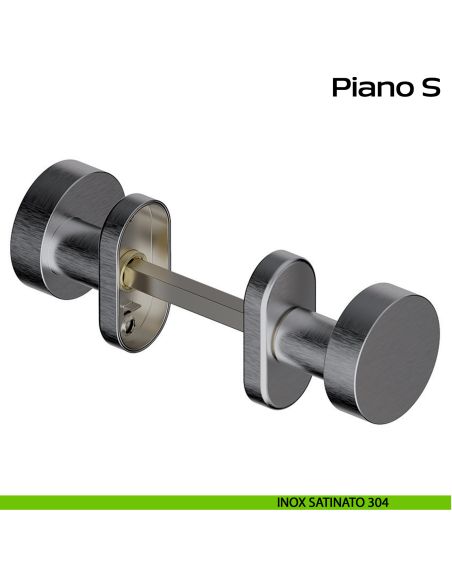 Pomolo girevole in acciaio per porta Piano S Reguitti Inox rosetta ovale - inox satinato 304