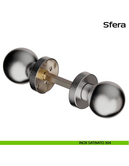 Pomolo girevole in acciaio per porta Sfera Reguitti Inox - inox satinato 304