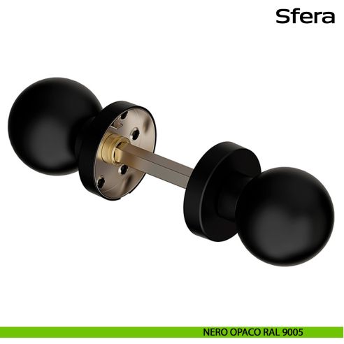 Pomolo girevole in acciaio per porta Sfera Reguitti Inox - nero opaco RAL 9005