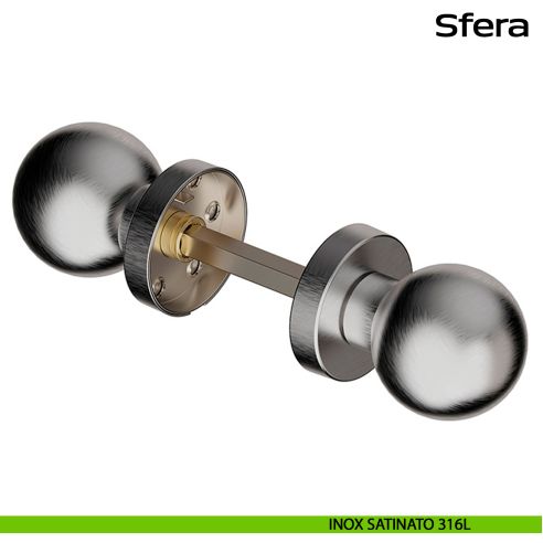 Pomolo girevole in acciaio per porta Sfera Reguitti Inox - inox satinato 316L