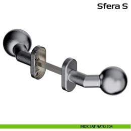 Pomolo girevole in acciaio per porta Sfera S Reguitti Inox rosetta ovale 2