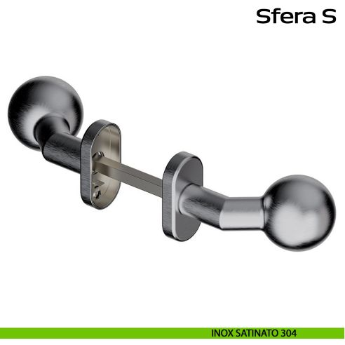 Pomolo girevole in acciaio per porta Sfera S Reguitti Inox rosetta ovale - inox satinato 304