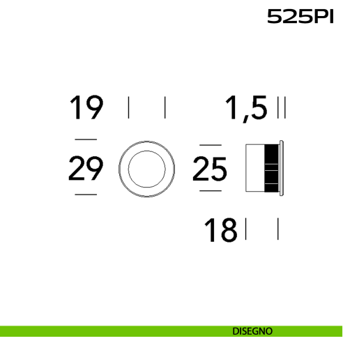 Ditale di trascinamento tondo in acciaio 525 PI Reguitti Inox disegno