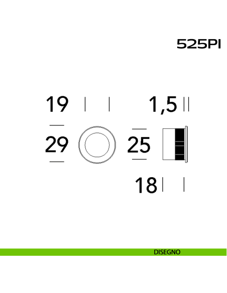 Ditale di trascinamento tondo in acciaio 525 PI Reguitti Inox disegno