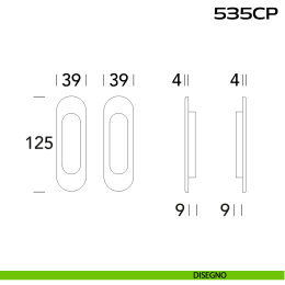 Placche incasso ovali cieche in acciaio 535 Reguitti Inox 2
