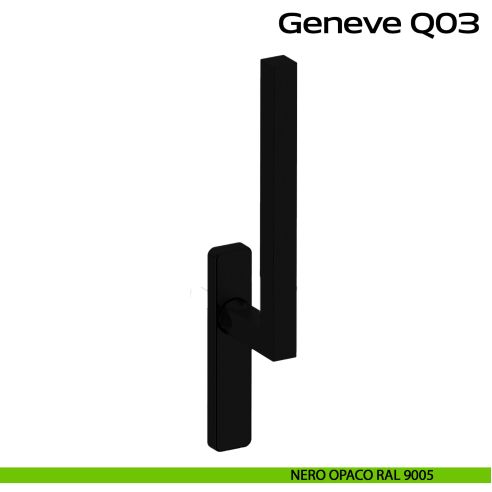 Maniglione per alzante scorrevole singolo cieco senza nicchia Genève Q03 Reguitti Inox - nero opaco RAL 9005
