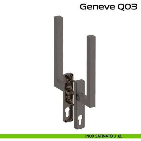 Maniglione per alzante scorrevole accoppiato con placca yale Genève Q03 Reguitti Inox - inox satinato 316L