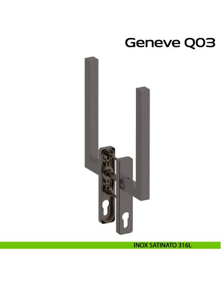 Maniglione per alzante scorrevole accoppiato con placca yale Genève Q03 Reguitti Inox - inox satinato 316L