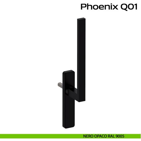 Maniglione per alzante scorrevole singolo cieco senza nicchia Phoenix Q01 Reguitti Inox - nero opaco RAL 9005