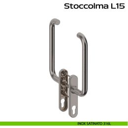 Maniglione per alzante scorrevole accoppiato con placca yale Stoccolma L15 Reguitti Inox 2