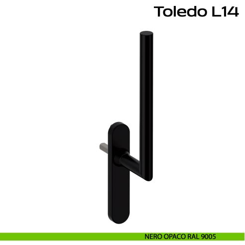 Maniglione per alzante scorrevole singolo cieco senza nicchia Toledo L14 Reguitti Inox - nero opaco RAL 9005