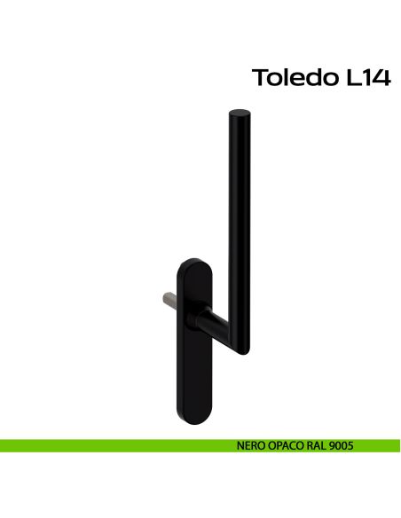 Maniglione per alzante scorrevole singolo cieco senza nicchia Toledo L14 Reguitti Inox - nero opaco RAL 9005