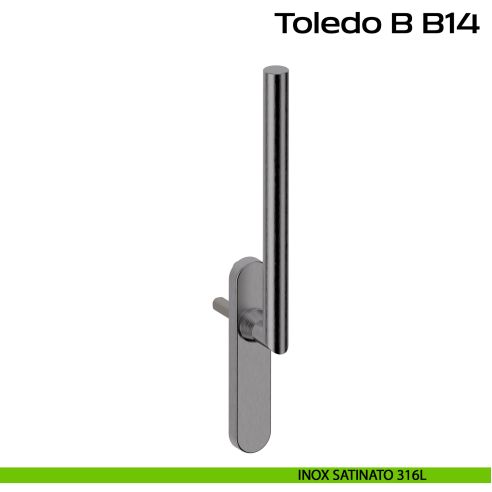 Maniglione ribassato per alzante scorrevole singolo cieco senza nicchia Toledo B B14 Reguitti Inox - inox satinato 316L