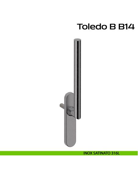 Maniglione ribassato per alzante scorrevole singolo cieco senza nicchia Toledo B B14 Reguitti Inox - inox satinato 316L