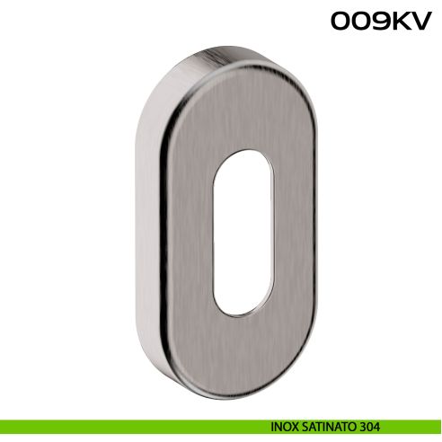 Bocchetta coprivite foro cilindro ovale 009 KV Reguitti Inox - inox satinato 304