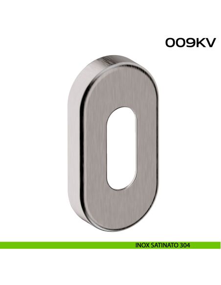 Bocchetta coprivite foro cilindro ovale 009 KV Reguitti Inox - inox satinato 304